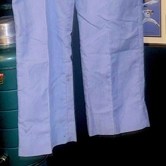 ORIG VTG Bill Parry Pinstriped Seersucker leisure suit with bronze buckle - Picture 12 of 15